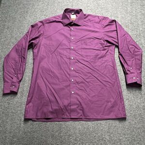 Olymp Luxor Shirt Mens 17.5 Size 44 Purple Long Sleeve Slim Line